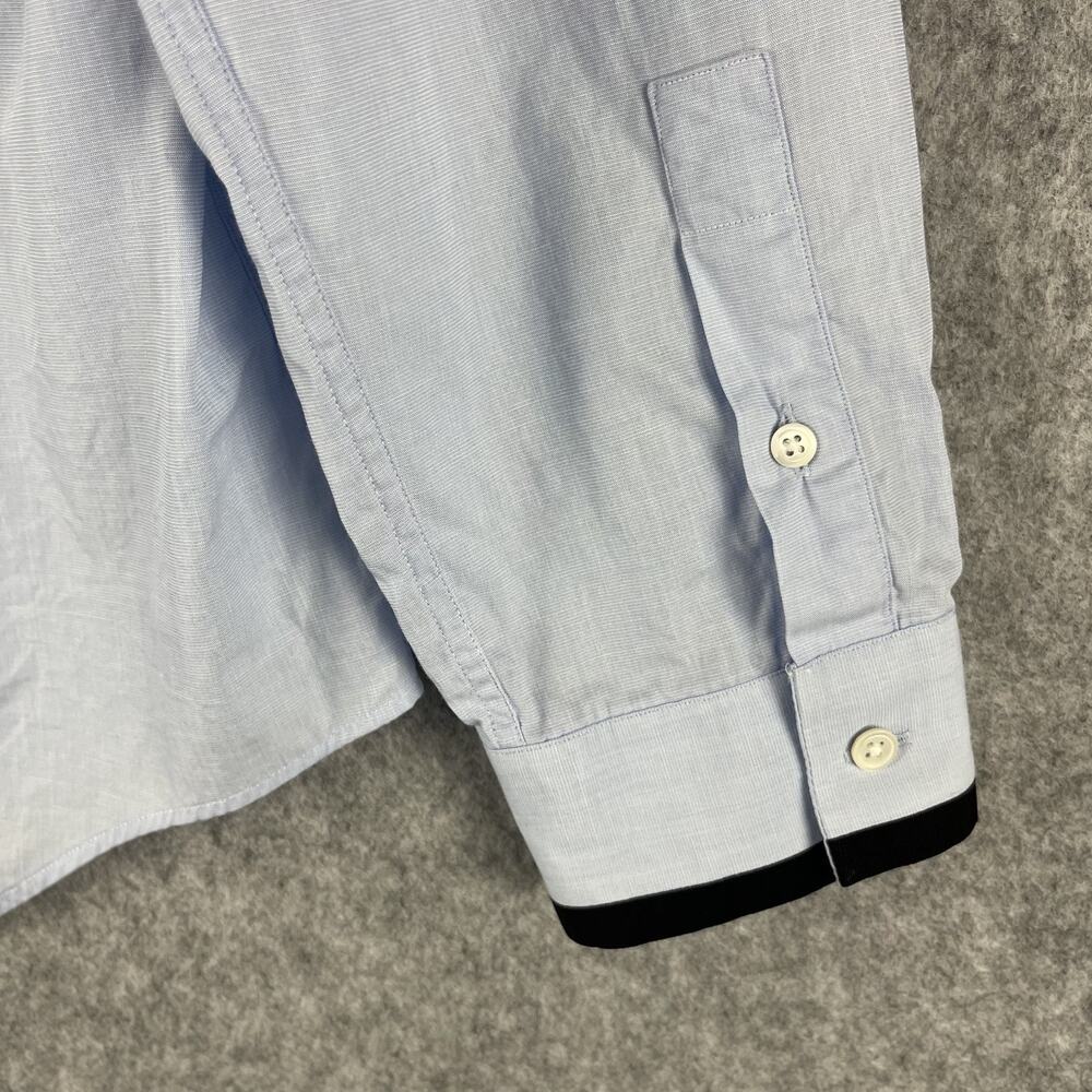 Sandro Paris Top Womens XXL Blue Button Up Cotton Long Sleeve Minimal Preppy - Picture 15 of 16